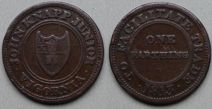 Worcester, John Knapp Junior 1813 farthing